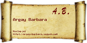 Argay Barbara névjegykártya